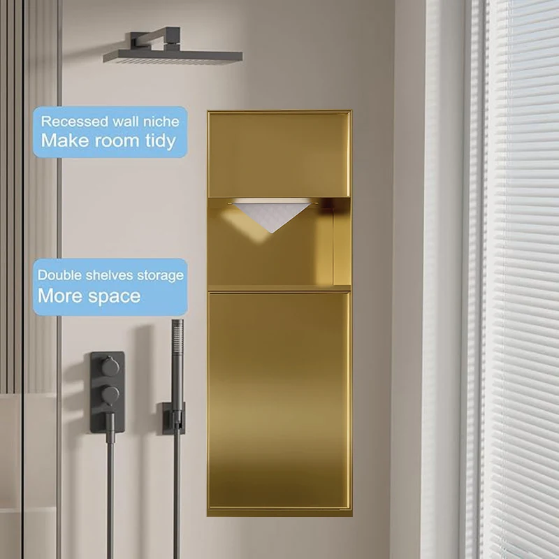 Double-Layer Upper Tissue Box with Door Stainless Steel Niche